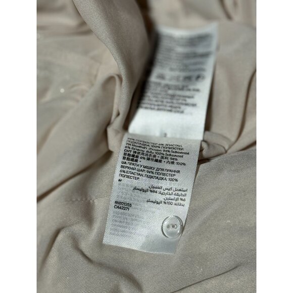 H&M Womens M Gold Sequin Wrap Mini Dress Romper Long Sleeve Holiday Party Chic - Picture 13 of 14